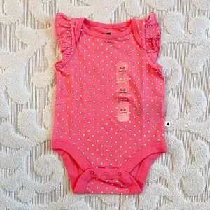 GAP One Pieces Baby Gap Girl Pink Polka Dot Bodysuit 3m Nwt